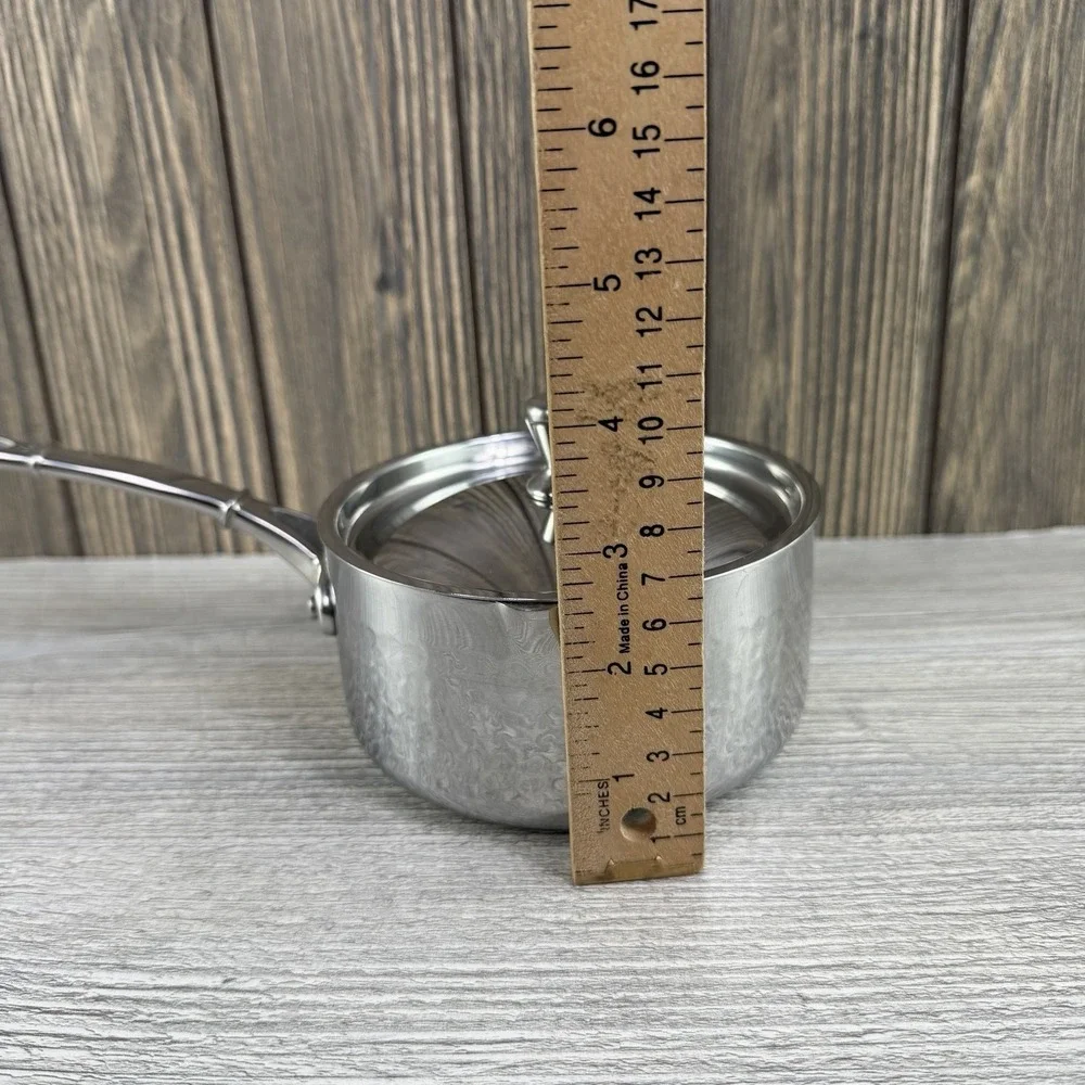 Ruffoni Symphonia Prima 1.5Qt Hammered Stainless Steel Saucepan w/Lid Italy 16cm